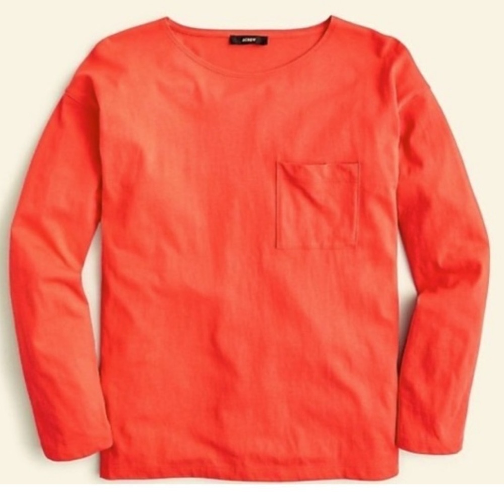 J.CREW Essential Wide-Sleeve Long Sleeve Sweatshirt In Red Size M